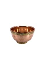 Hand of Fatima Copper Offering Bowl 3"D