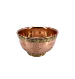 Hand of Fatima Copper Offering Bowl 3"D
