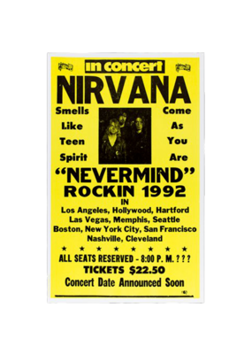 Nirvana - "Nevermind" Rockin 1992 Concert Print