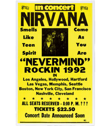 Nirvana - "Nevermind" Rockin 1992 Concert Print