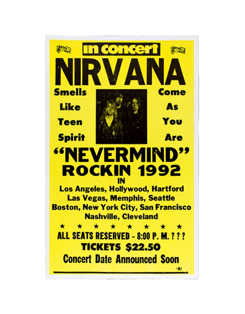 Nirvana - "Nevermind" Rockin 1992 Concert Print
