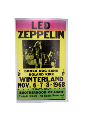 Led Zeppelin - Winterland 1968 Concert Print