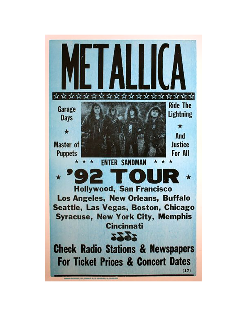 Metallica - Enter Sandman '92 Tour Concert Poster