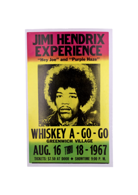 Jimi Hendrix - Whiskey A-Go-Go 1967 Concert Print