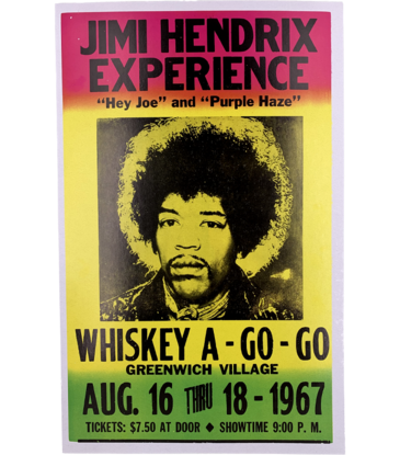 Jimi Hendrix - Whiskey A-Go-Go 1967 Concert Print