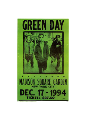 Green Day - Madison Square Gardens 1994 Concert Print