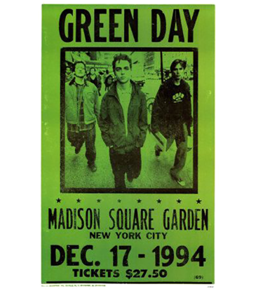 Green Day - Madison Square Gardens 1994 Concert Print