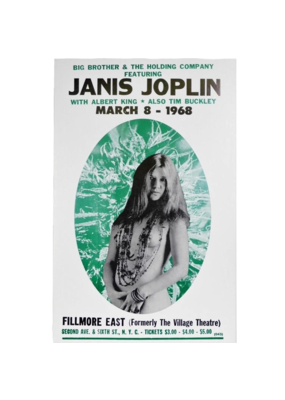 Janis Joplin - Fillmore East 1968 Concert Print