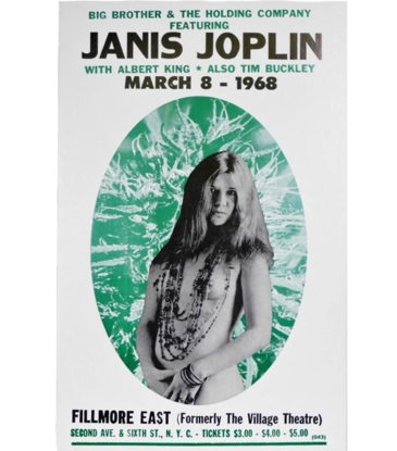 Janis Joplin - Fillmore East 1968 Concert Print