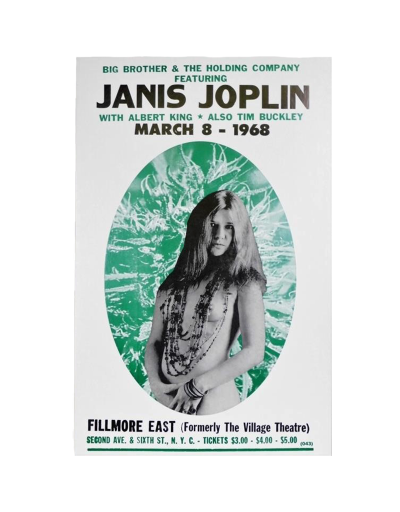 Janis Joplin - Fillmore East 1968 Concert Print