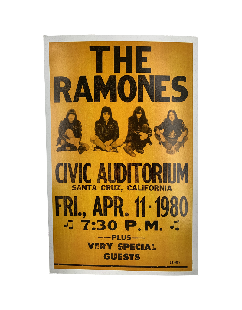 The Ramones - Santa Cruz CA 1980 Concert Print