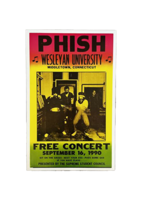 Phish - Wesleyan University 1990 Concert Print