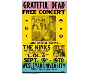 Grateful Dead - Wesleyan University 1970 Concert Print - Mushroom New  Orleans