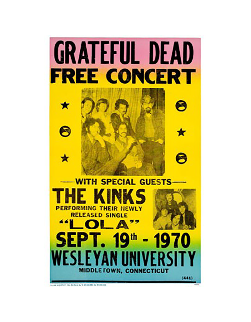 Grateful Dead - Wesleyan University 1970 Concert Print