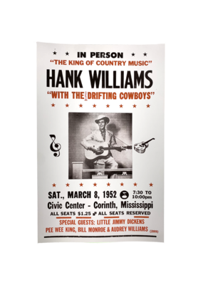 Hank Williams - Corinth Mississippi 1952 Concert Print