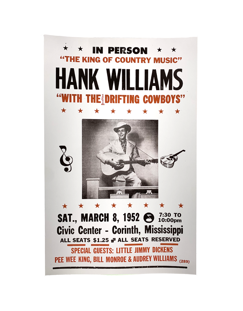 Hank Williams - Corinth Mississippi 1952 Concert Print