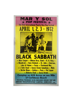 Black Sabbath - Mar Y Sol Pop Festival 1972 Concert Print