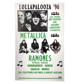 Metallica and Ramones - Lollapalooza '96 Concert Print