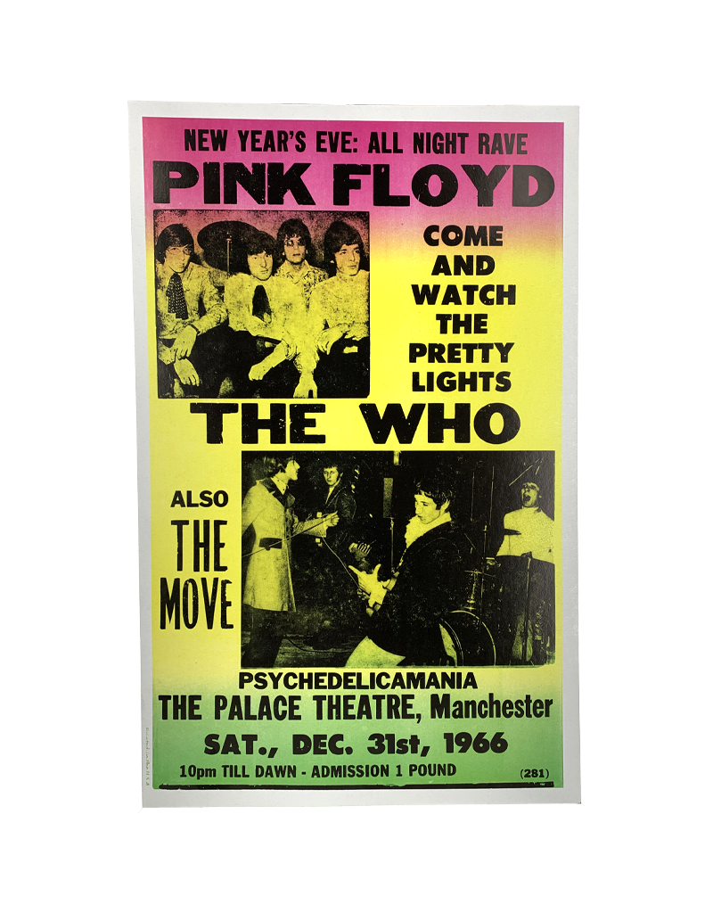 Pink Floyd & The Who - Palace Theater New Years 1966 Concert Print