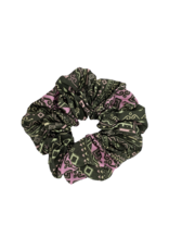 Aztec Pattern Scrunchie Moss Green