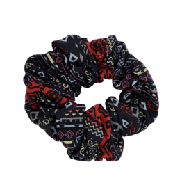 Aztec Pattern Scrunchie Black