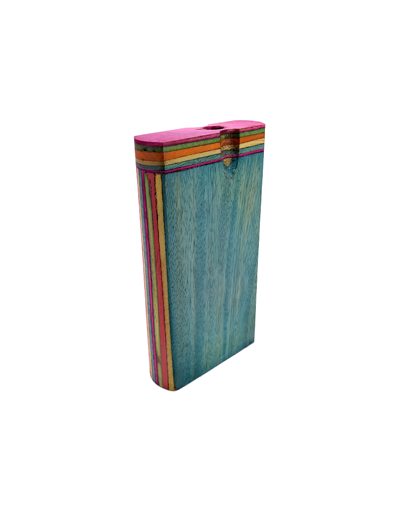 4" Colorful Striped Wood Twist Top Dugout Teal