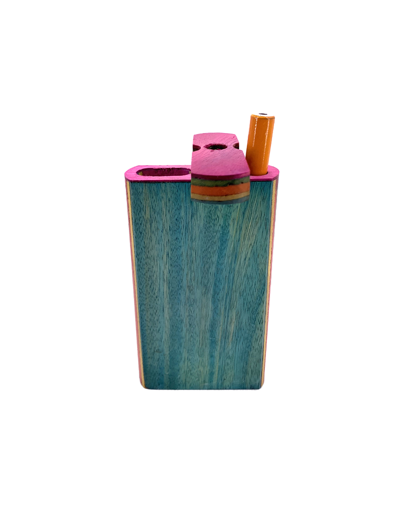 4" Colorful Striped Wood Twist Top Dugout Teal