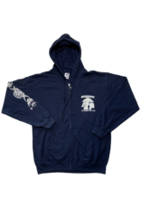 Mushroom Classic Logo Zip-Up Hoodie Navy Blue