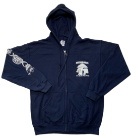 Mushroom Classic Logo Zip-Up Hoodie Navy Blue