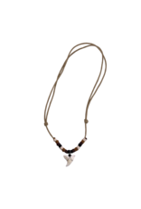 Shark Tooth Adjustable Cord Necklace Tan