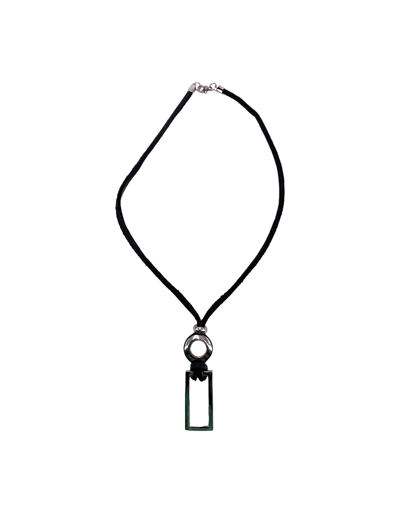 Selenite Black Cord Necklace