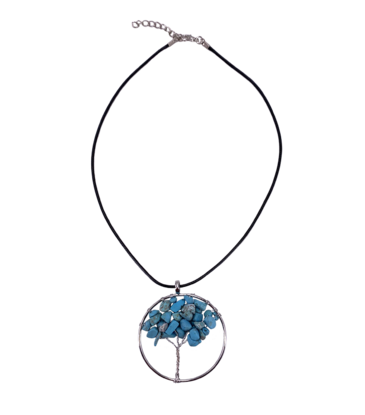 Magic Touch Tree of Life Turquoise Pendant Necklace