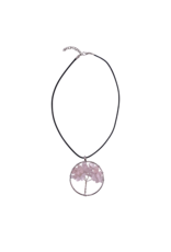 Tree of Life Rose Quartz Pendant Necklace