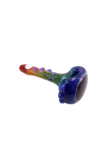 4.5" FVY Glass Rainbow Frit Hand Pipe with Spiral Cap