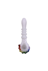 5" G Wiz Rainbow Dotted White Hand Pipe