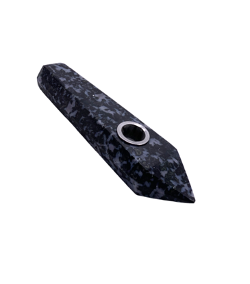 4.5" Snowflake Obsidian Crystal Hand Pipe