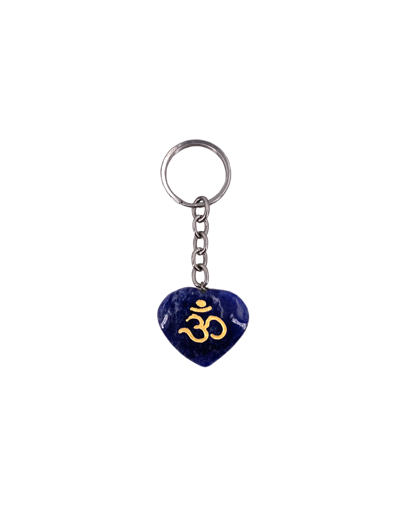 Silver keychain with lapis lazuli.