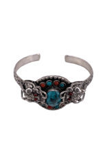 Turquoise Stone Twin Dragon Tibetan Bracelet