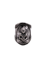Lord Buddha Tibetan Ring White Metal