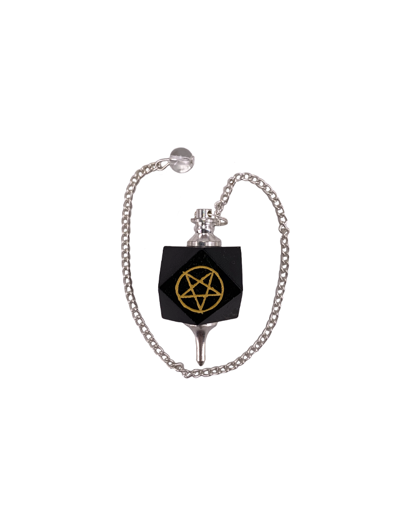 Black Agate Pentacle Pendulum