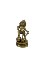 Hanuman Standing on Rock Brass Statue 6"H