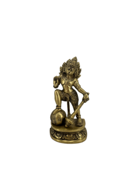 Hanuman Standing on Rock Brass Statue 6"H