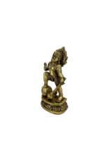 Hanuman Standing on Rock Brass Statue 6"H