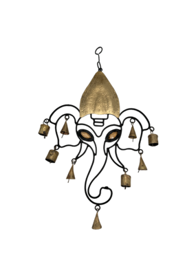 Lord Ganesh Wind Chime with Beads 20"H