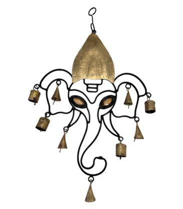 Lord Ganesh Wind Chime with Beads 20"H