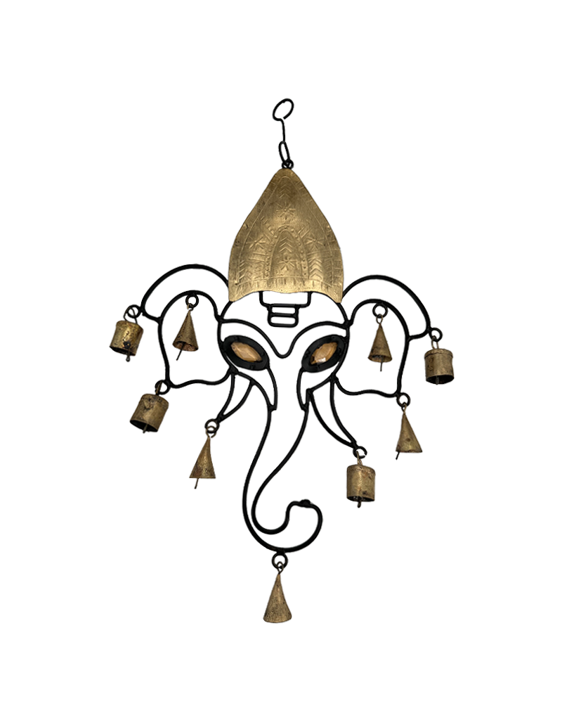Lord Ganesh Wind Chime with Beads 20"H