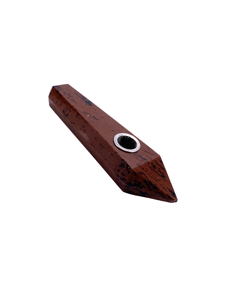 4.5" Mahogany Obsidian Crystal Hand Pipe