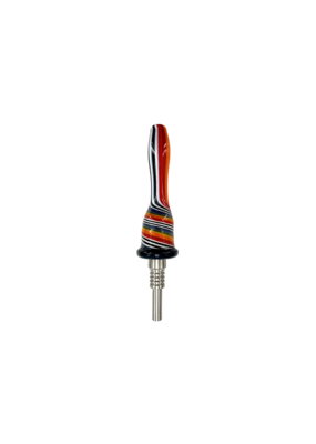 3" Gladstone Wig Wag Nectar Collector Titanium  Tip Zebra Rainbow