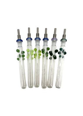 5" Glassex Deluxe Green Tone Color Dots Nectar Collector