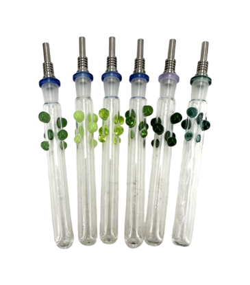 Glassex 5" Glassex Deluxe Green Tone Color Dots Nectar Collector